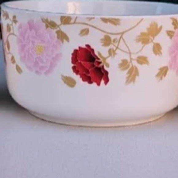 RARE! Cheng's White Jade Porcelain 3 Piece Nesting Floral Serving Bowls ๐บ - Picture 5 of 8